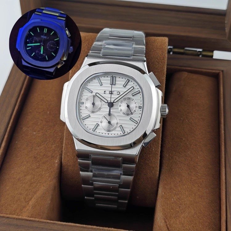 Sautilus Chrono Acier Blanc