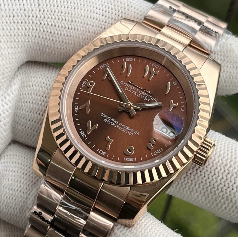 SeikoJust Or Rose President Arabic Brun