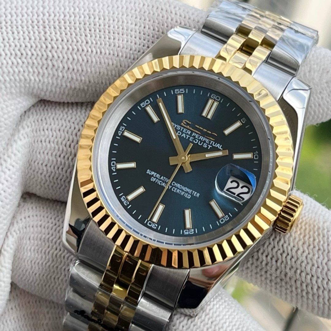 SeikoJust Acier Or Jubilee Bleu
