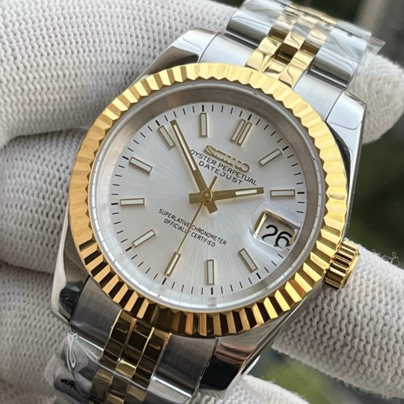 SeikoJust Acier Or Jubilee Argent