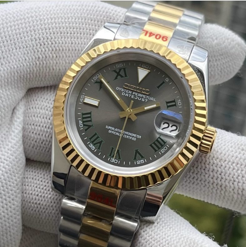 SeikoJust Acier Or President Wimbledon Gris