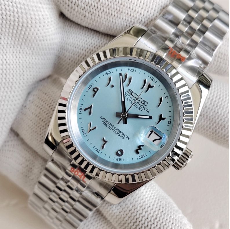 SeikoJust Acier Jubilee Arabic Ice Blue