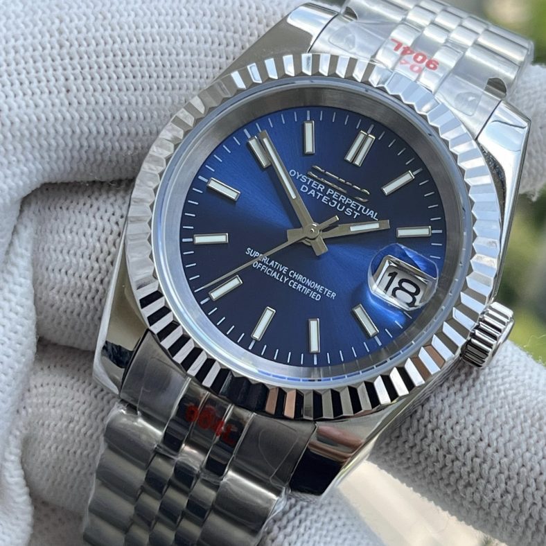 SeikoJust Acier Jubilee Bleu