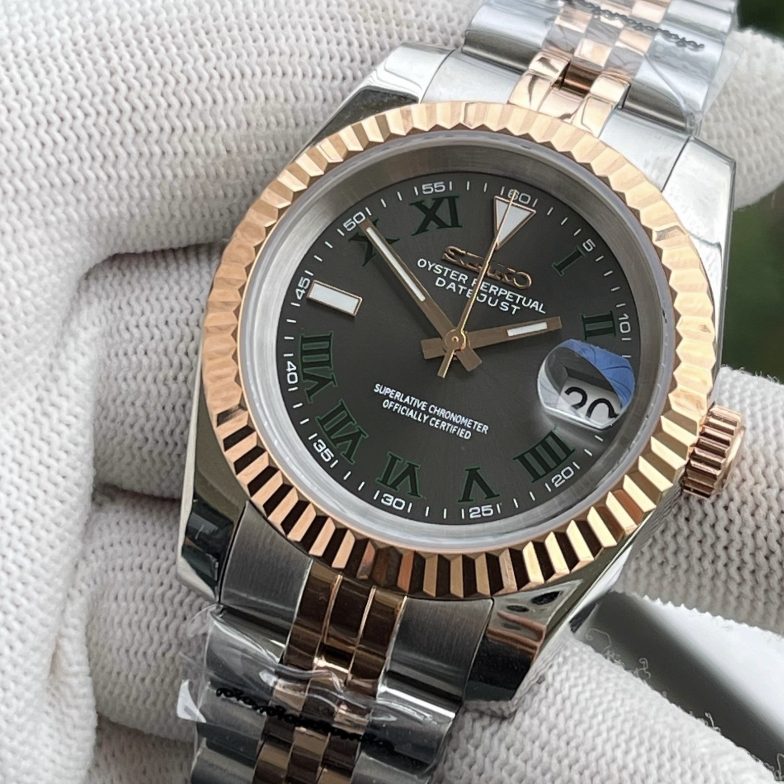 SeikoJust Acier Or Rose Jubilee Wimbledon Gris