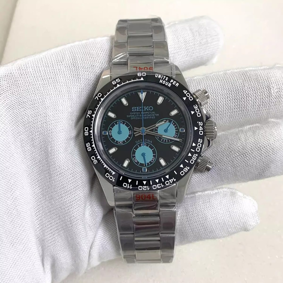 Seikona Acier Noir Bleu Glacier