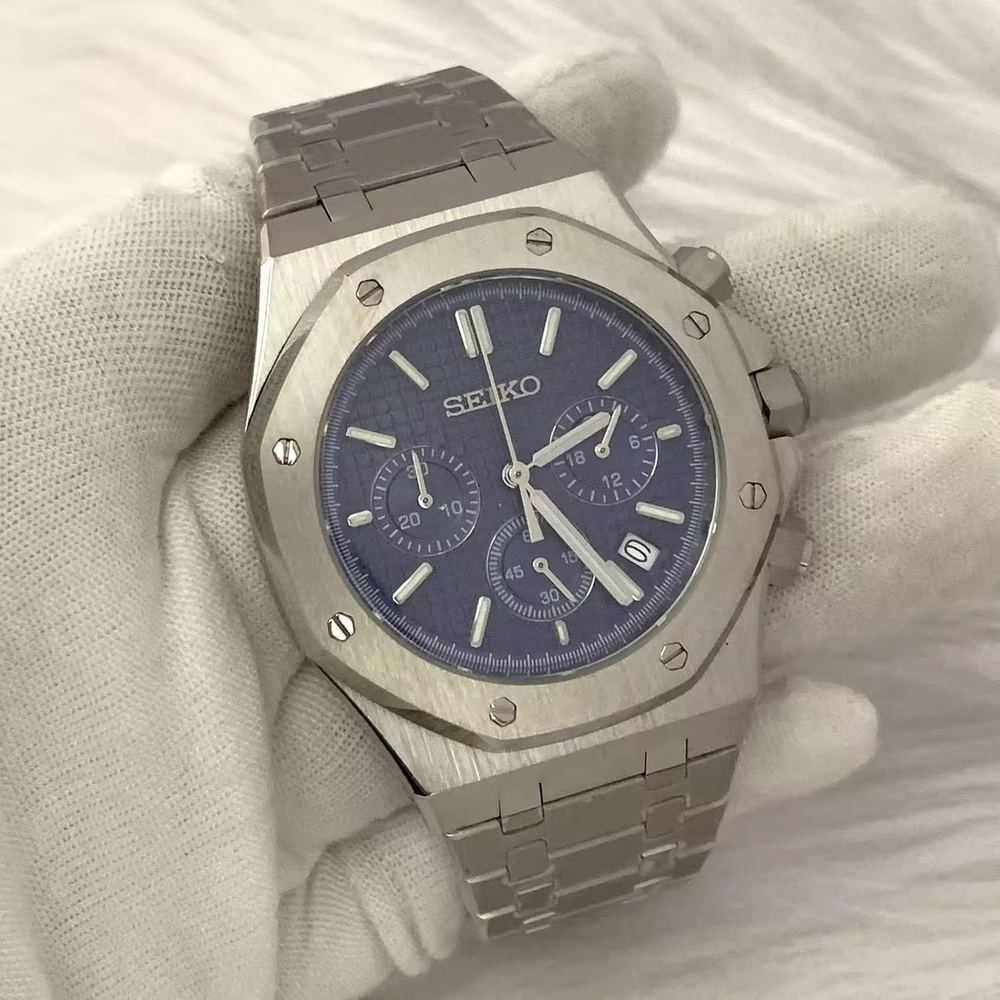 Seiko Oak Chrono Acier Bleu Nuit