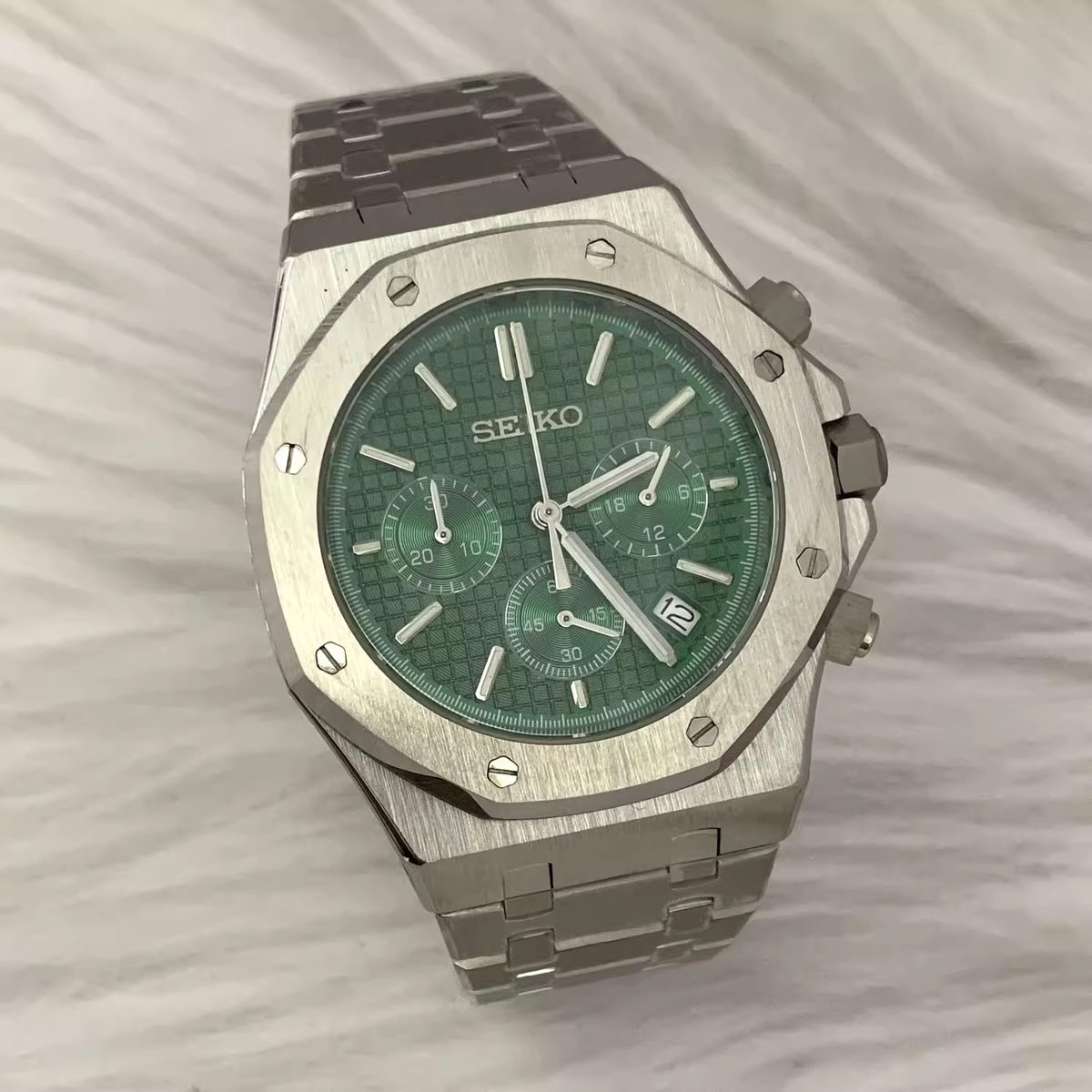 Seiko Oak Chrono Acier Vert