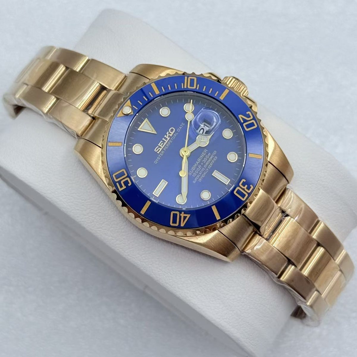 SeikoSub Or Bleu