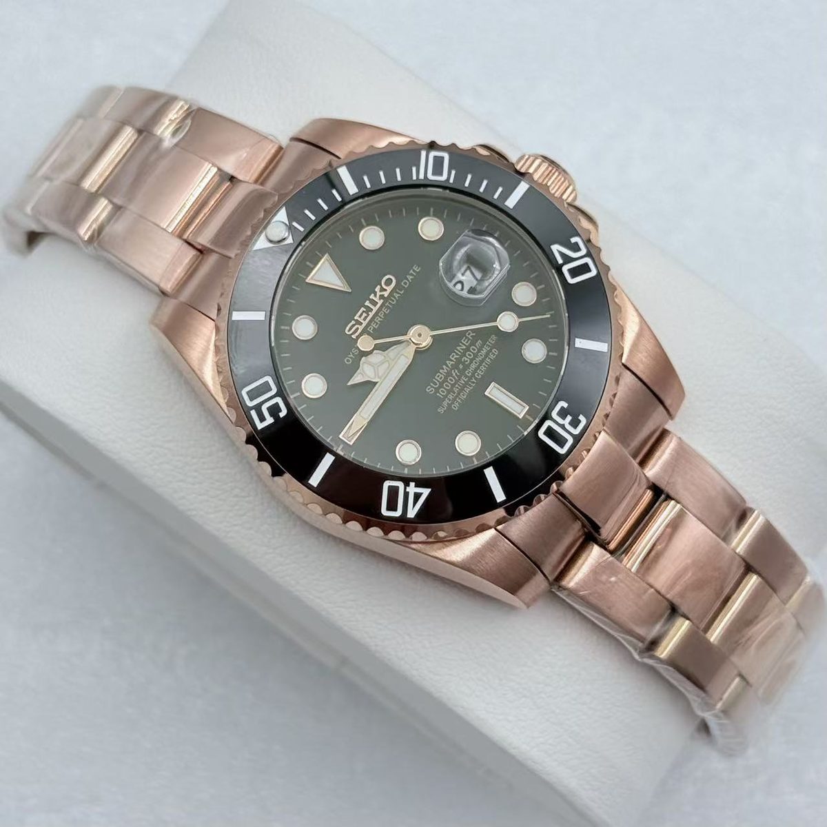 SeikoSub Or Rose Noir