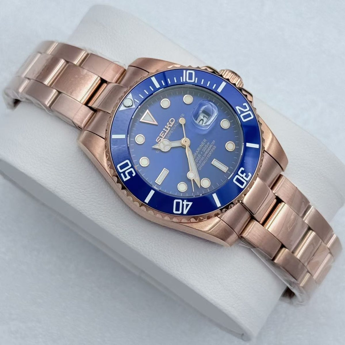 SeikoSub Or Rose Bleu